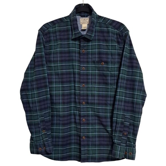 L.L.Bean Plaid Flannel Sirt Mens M Traditional Fit Lightweight Gorpcore Outdoors - Picture 1 of 15